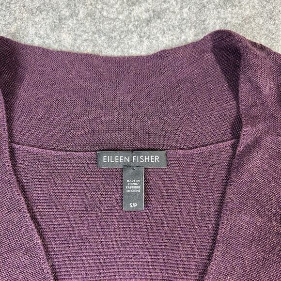 Eileen Fisher Sweater Womens S Lightweight Tencel Silk Purple V-Neck Pullover - Picture 4 of 9